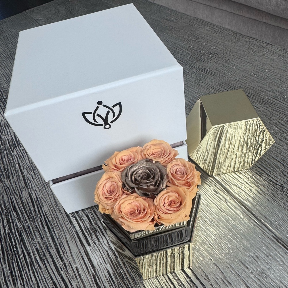 The Million Roses: Peach & Gold Mini Roses ✨ - Picture 6 of 10